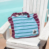 Tarta Gelatina - Handtuchtasche mit Streifen • Plum / Light Blue - ROSA ECK