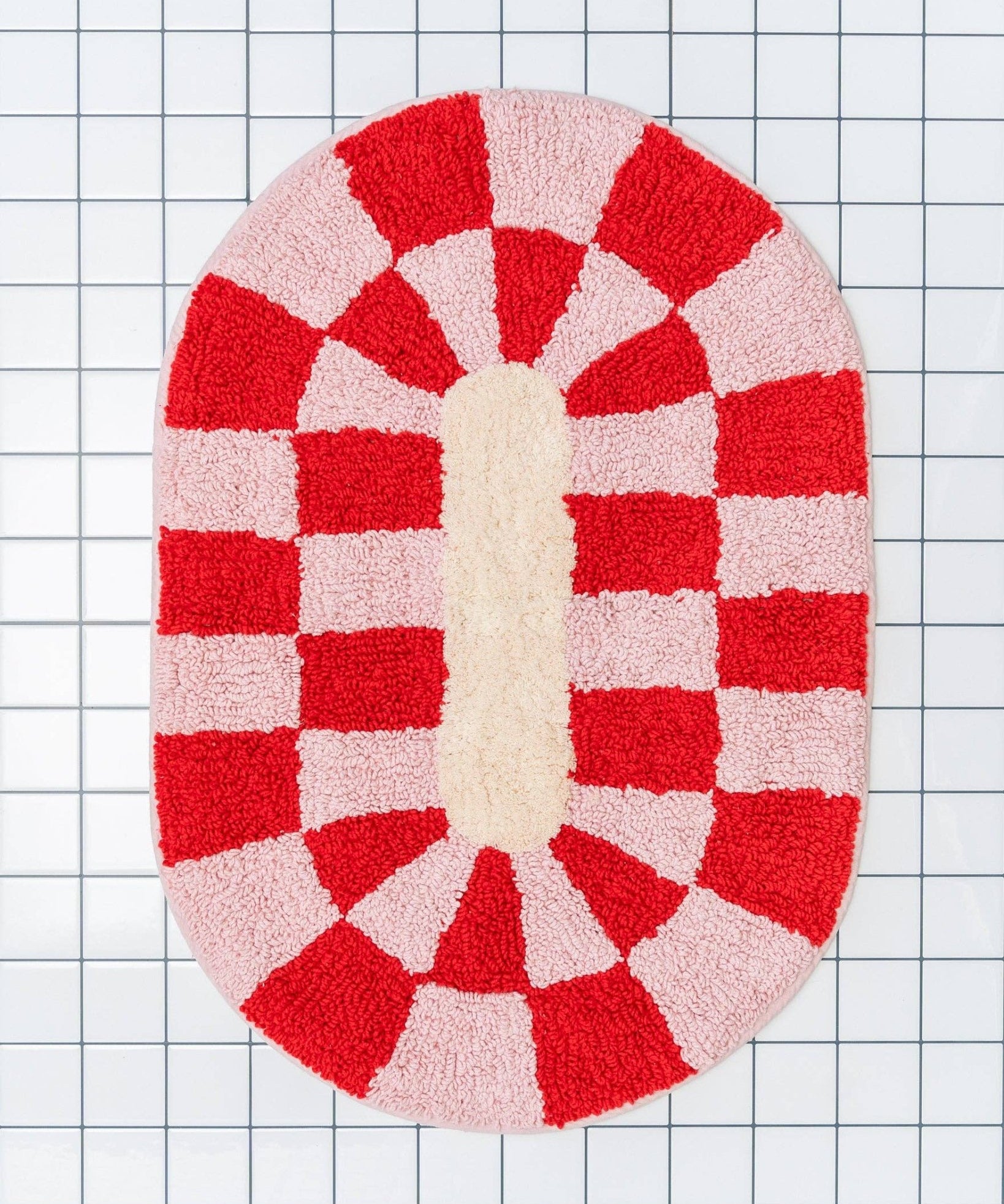 Tarta Gelatina - RITA Badematte - ROSA ECK - kariert, Rot,