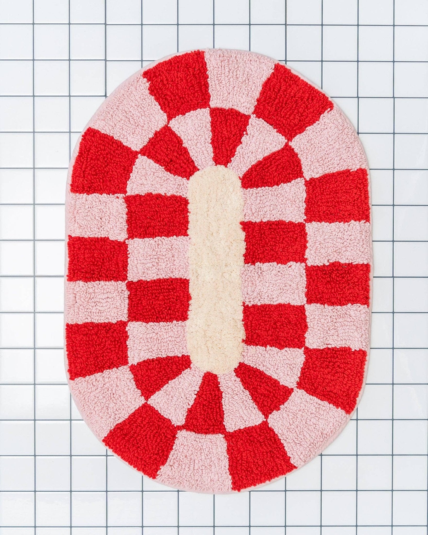 Tarta Gelatina - RITA Badematte - ROSA ECK - kariert, Rot,