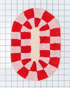Tarta Gelatina - RITA Badematte - ROSA ECK - kariert, Rot,