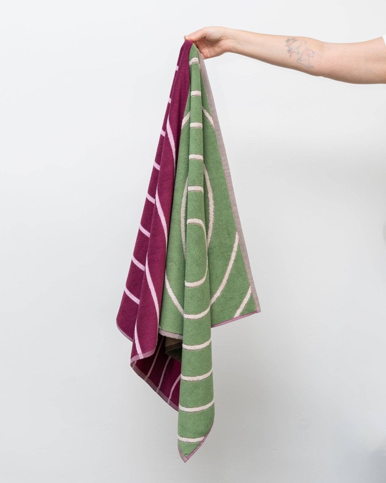 Tarta Gelatina - Wende-Badetuch • Sage / Plum - ROSA ECK