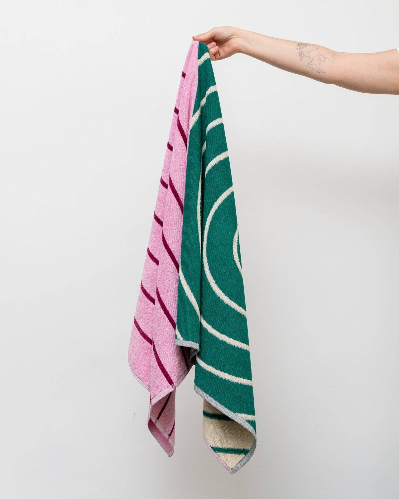 Tarta Gelatina - Wende-Badetuch • Teal / Pink - ROSA ECK