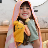 the cotton cloud - Babywaschlappen 2er - Set aus Baumwollfrottee Mandarine - Waschlapppen - ROSA ECK