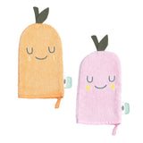 the cotton cloud - Babywaschlappen 2er - Set aus Baumwollfrottee Mandarine - Waschlapppen - ROSA ECK