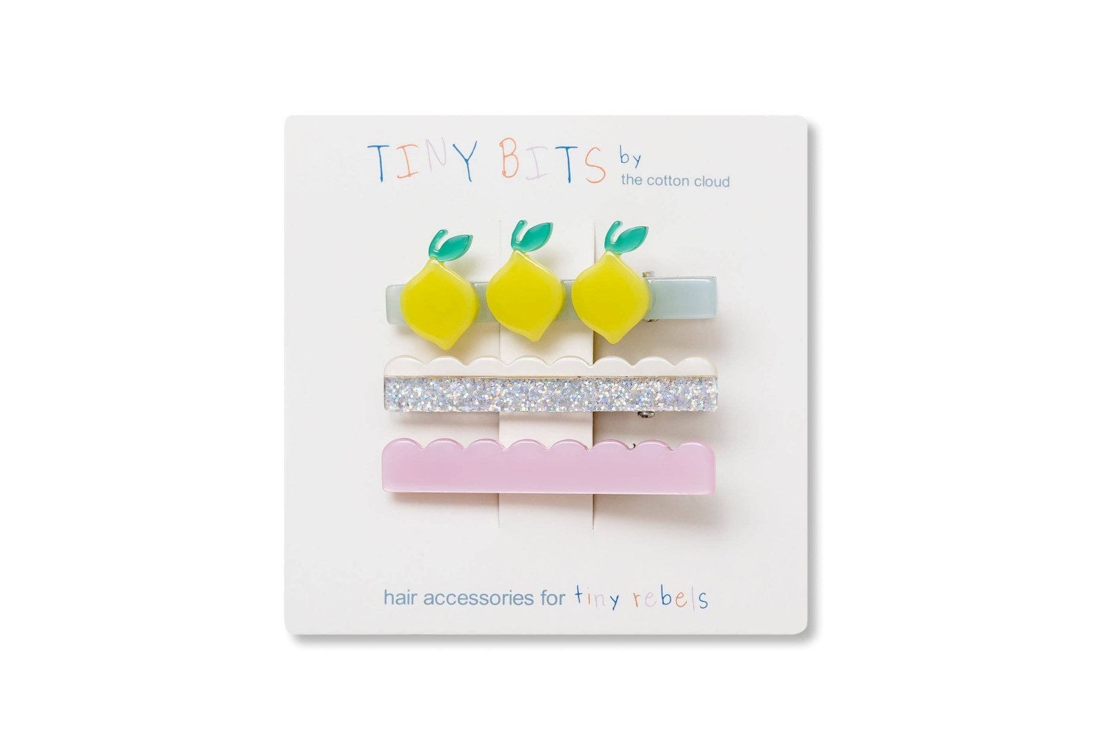 the cotton cloud - Kinder - Haarspangen 3er - Set • Lemon Waves - Kinder - Haarspange - ROSA ECK