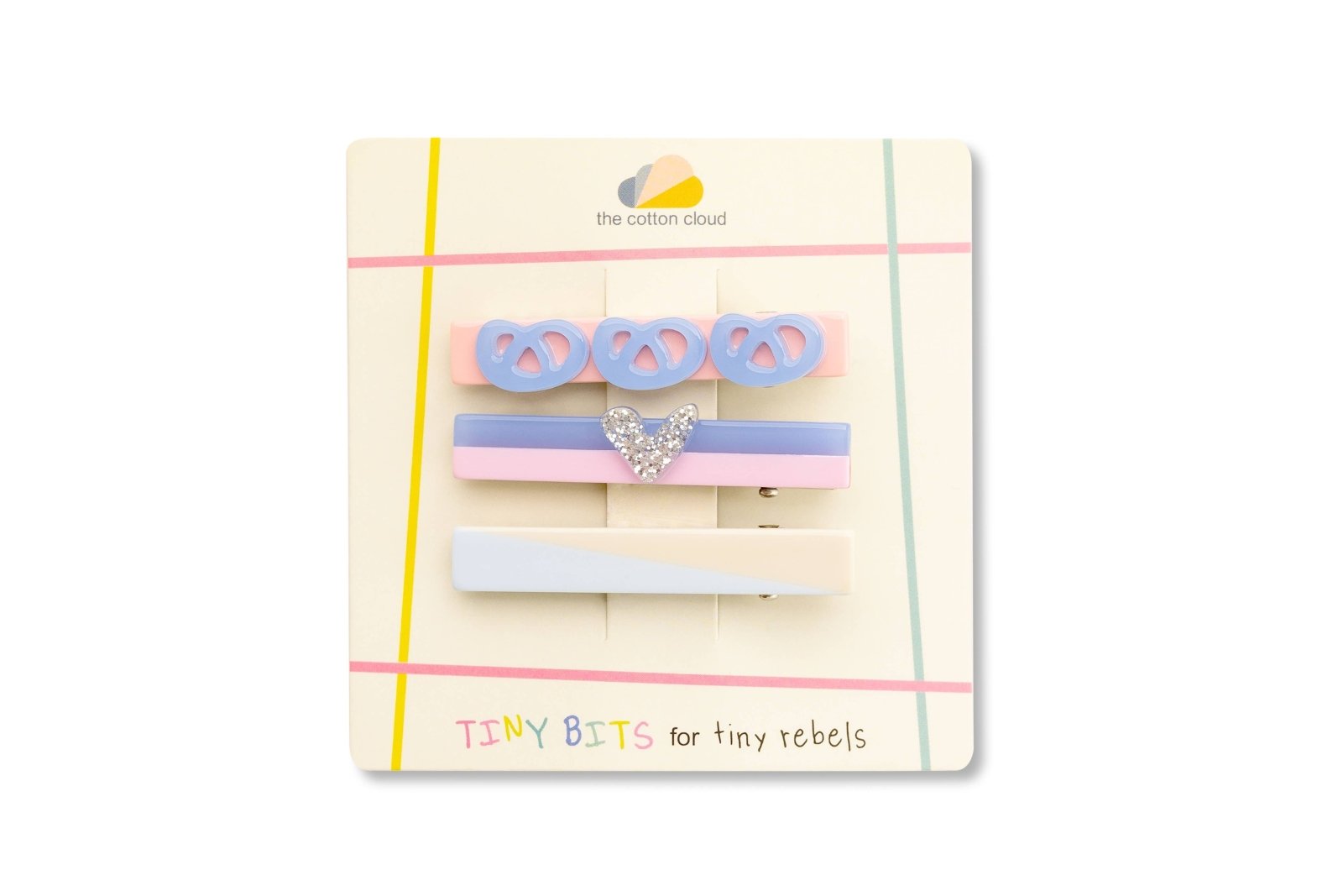 the cotton cloud - Kinder - Haarspangen 3er - Set • Pretzel - Kinder - Haarspange - ROSA ECK
