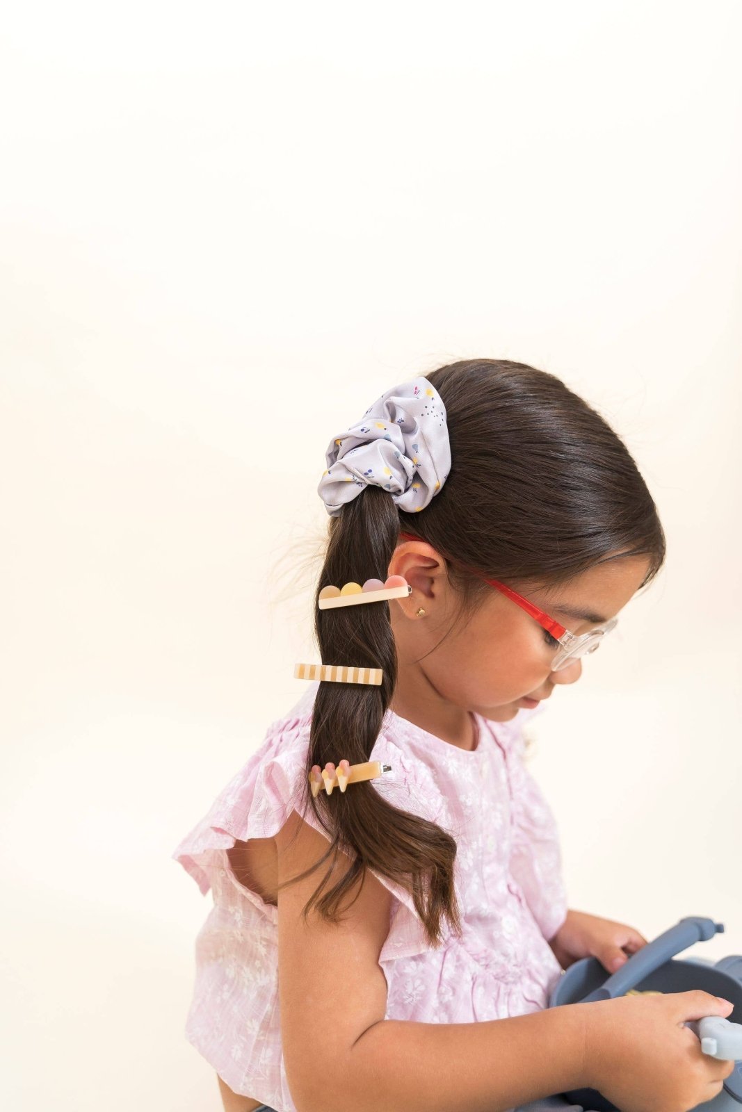the cotton cloud - Kinder - Haarspangen 3er - Set Retro • Waves Retro - Kinder - Haarspange - ROSA ECK