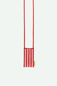 The Sticky Sis Club - KNITTED STRIPES Handytasche • cerise + ballet - ROSA ECK