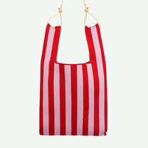 The Sticky Sis Club - KNITTED STRIPES Shopper • cerise + ballet - ROSA ECK
