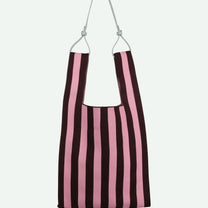 The Sticky Sis Club - KNITTED STRIPES Shopper • chocolate + bubblegum - Tasche - ROSA ECK Concept Store