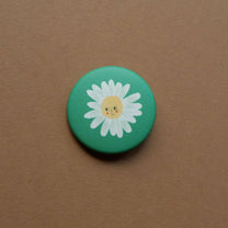 tinyday - GÄNSEBLÜMCHEN Button (37 mm) - ROSA ECK