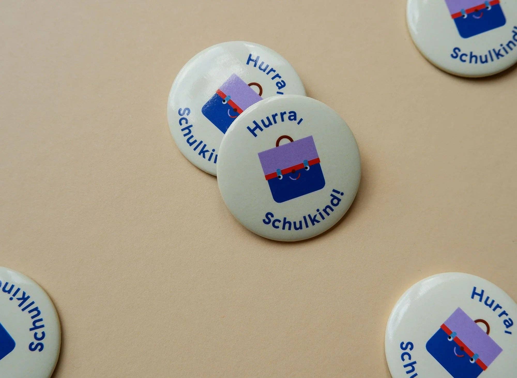tinyday - HURRA SCHULKIND Button - ROSA ECK