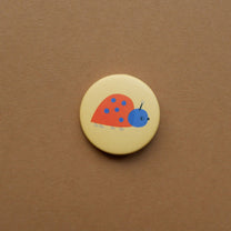 tinyday - MARIENKÄFER Button (37 mm) - ROSA ECK