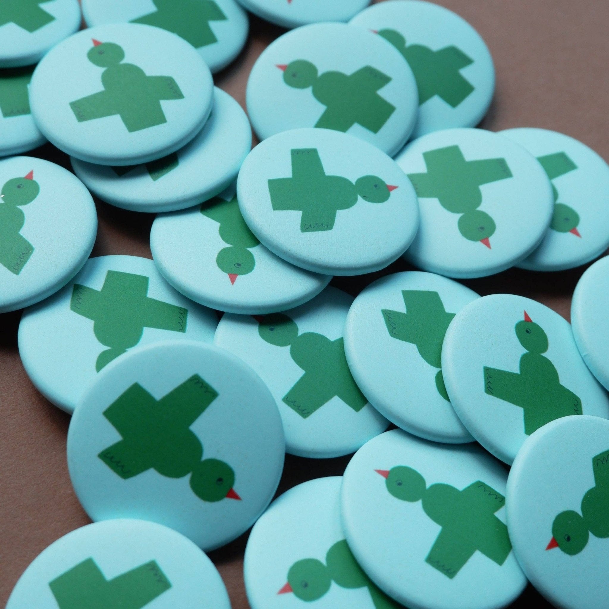 tinyday - VOGEL Button (37 mm) - ROSA ECK