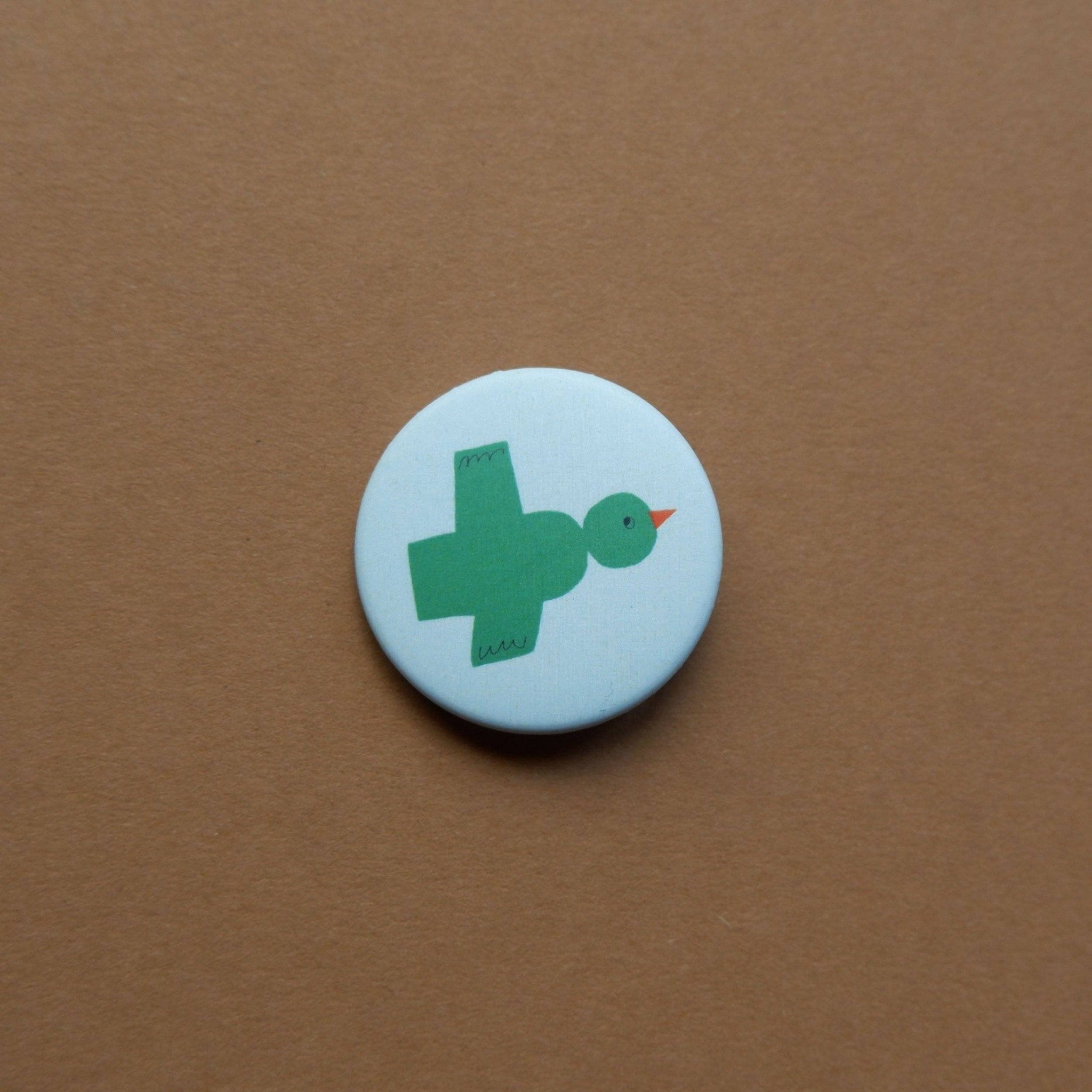 tinyday - VOGEL Button (37 mm) - ROSA ECK