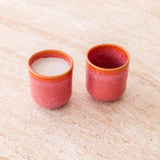Orange Keramikbecher von Vila Cerâmica, mehrere Stück
