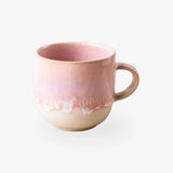Keramiktasse mit Henkel in Beige, Rosa und Weiß