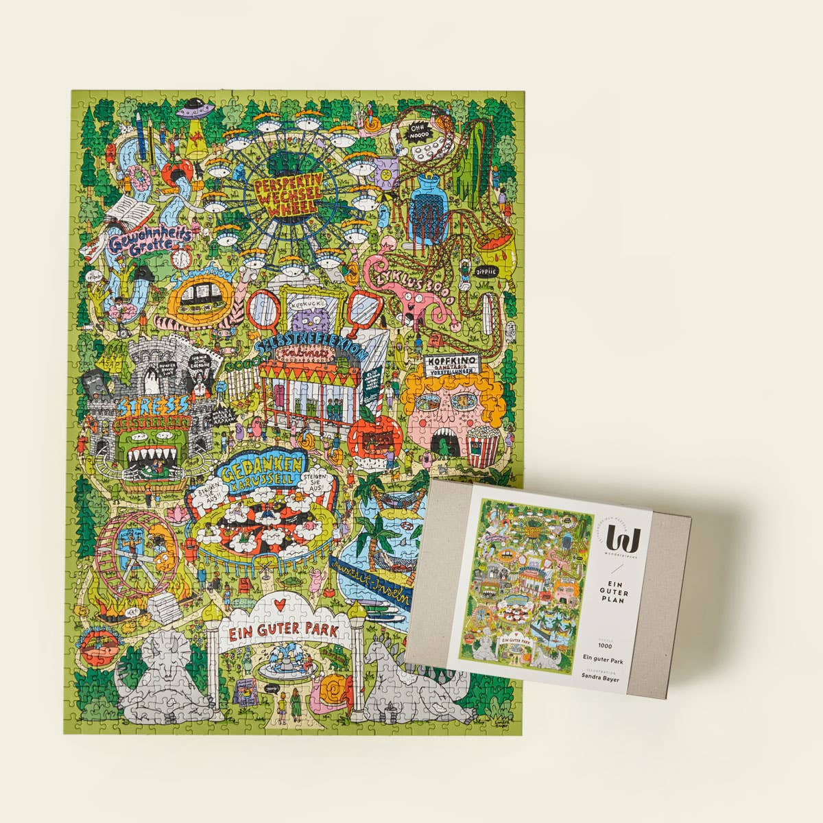 Wonderpieces - EIN GUTER PARK Puzzle | Illustration Sandra Bayer - ROSA ECK - , ,