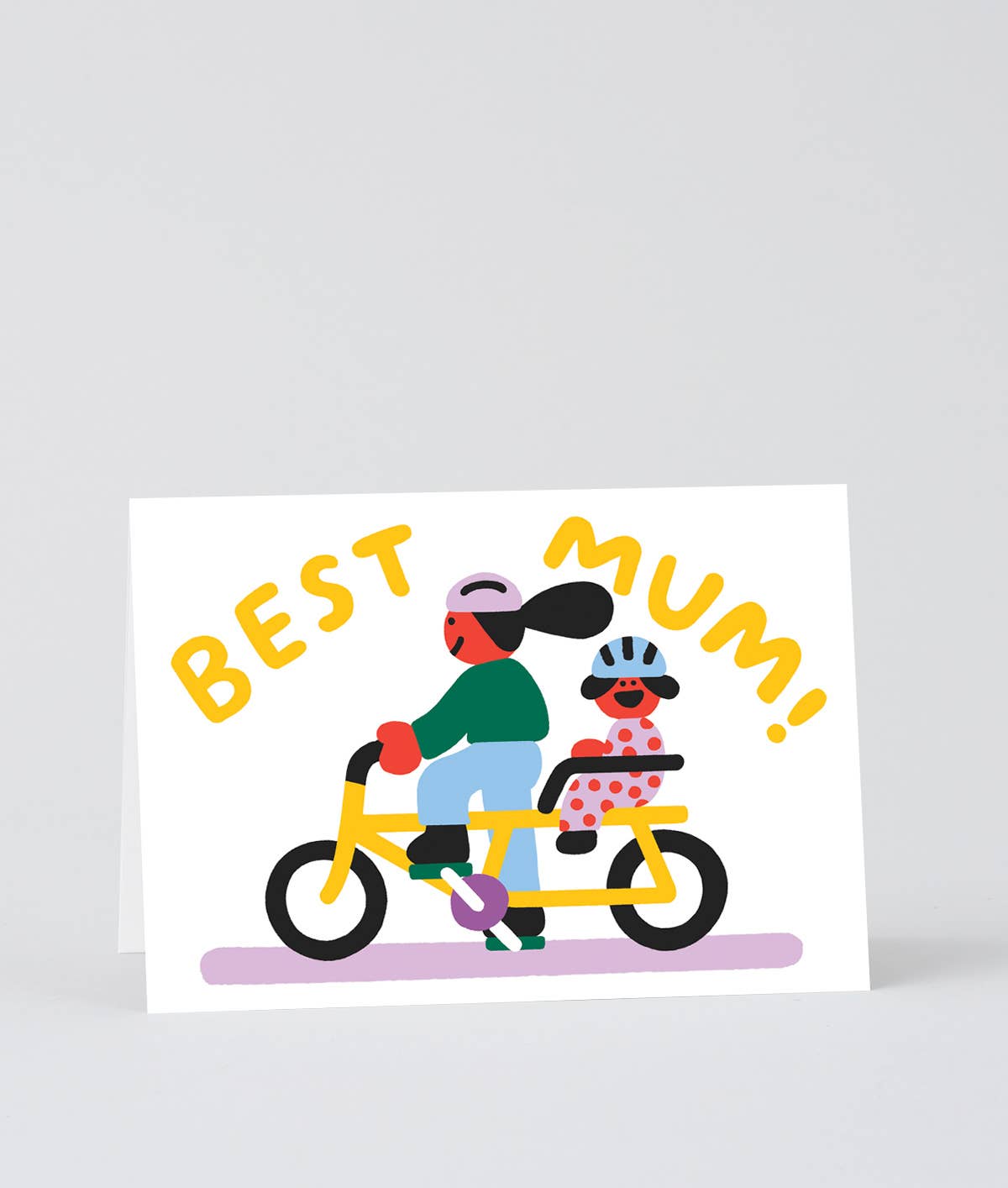 Wrap - BEST MUM BIKE RIDE Grußkarte zum Muttertag - ROSA ECK