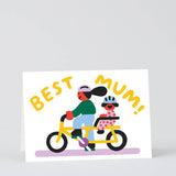 Wrap - BEST MUM BIKE RIDE Grußkarte zum Muttertag - ROSA ECK