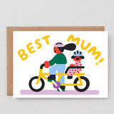 Wrap - BEST MUM BIKE RIDE Grußkarte zum Muttertag - ROSA ECK