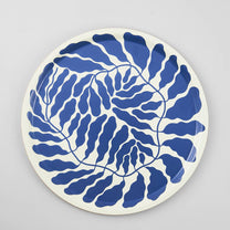 Wrap - BLUE LEAVES Rundes Serviertablett - Serviertablett - ROSA ECK Concept Store