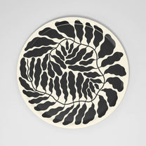 Wrap - Charcoal Leaves Large Round 15" Birch Serving Tray - ROSA ECK Concept Store