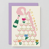 Wrap - CONGRATS CHAMPAGNE Hochzeitskarte - Grußkarte - ROSA ECK Concept Store
