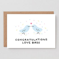 Wrap - CONGRATS LOVE BIRDS Grußkarte - Grußkarte - ROSA ECK Concept Store