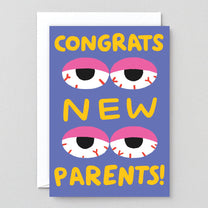 Wrap - CONGRATS NEW PARENTS Grußkarte zur Geburt - ROSA ECK