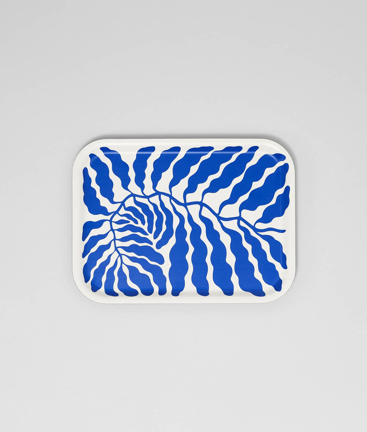 Wrap - Deep Blue Leaves Small Rectangle Birch Serving Tray - ROSA ECK Concept Store