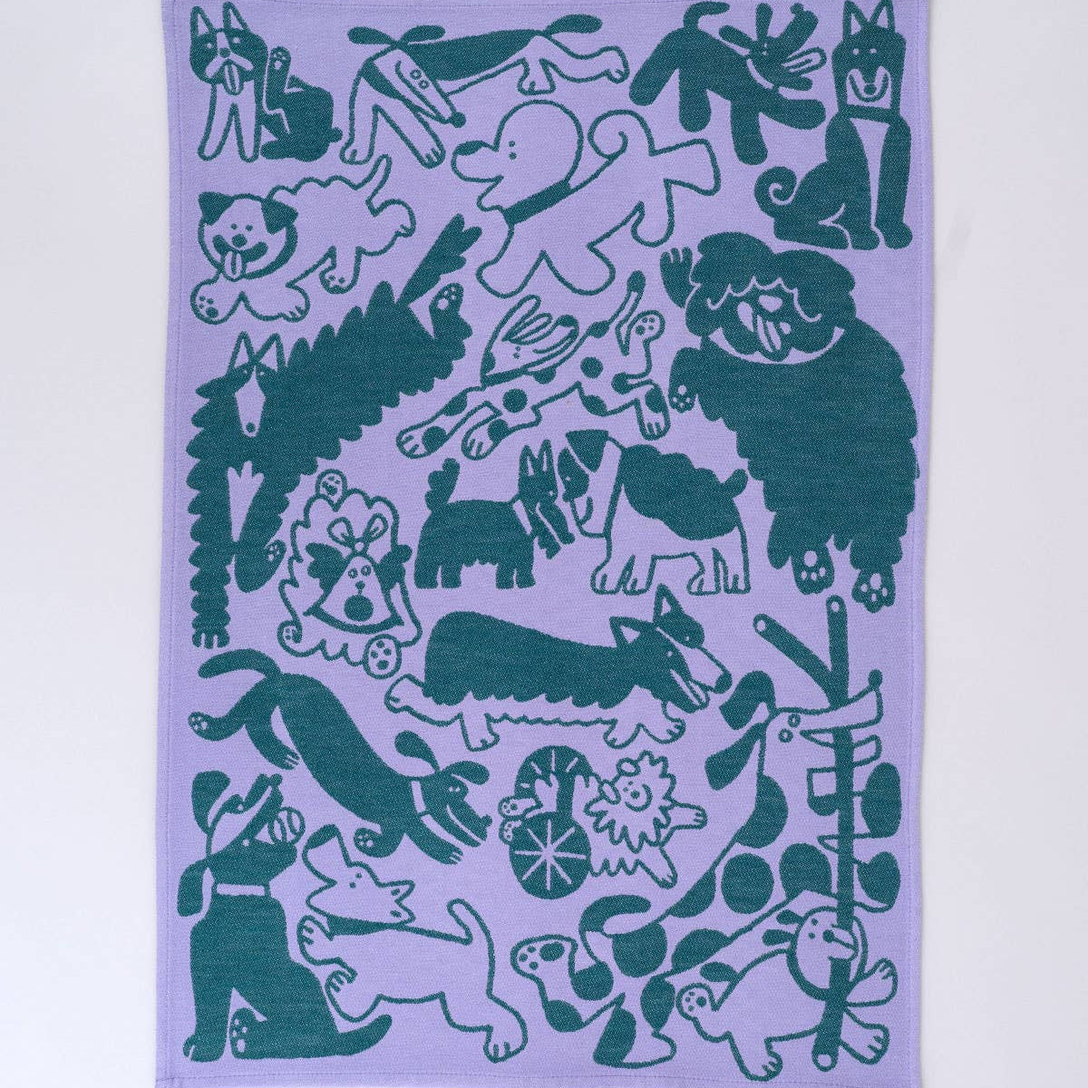 Wrap - DOGS DAY OUT Geschirrtuch | Lila/Grün - Geschirrtuch - ROSA ECK Concept Store