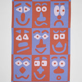 Wrap - FACES Geschirrtuch (50 × 70 cm) • Blue/Brown - ROSA ECK