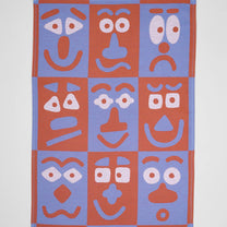 Wrap - FACES Geschirrtuch (50 × 70 cm) • Blue/Brown - ROSA ECK