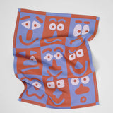 Wrap - FACES Geschirrtuch (50 × 70 cm) • Blue/Brown - ROSA ECK