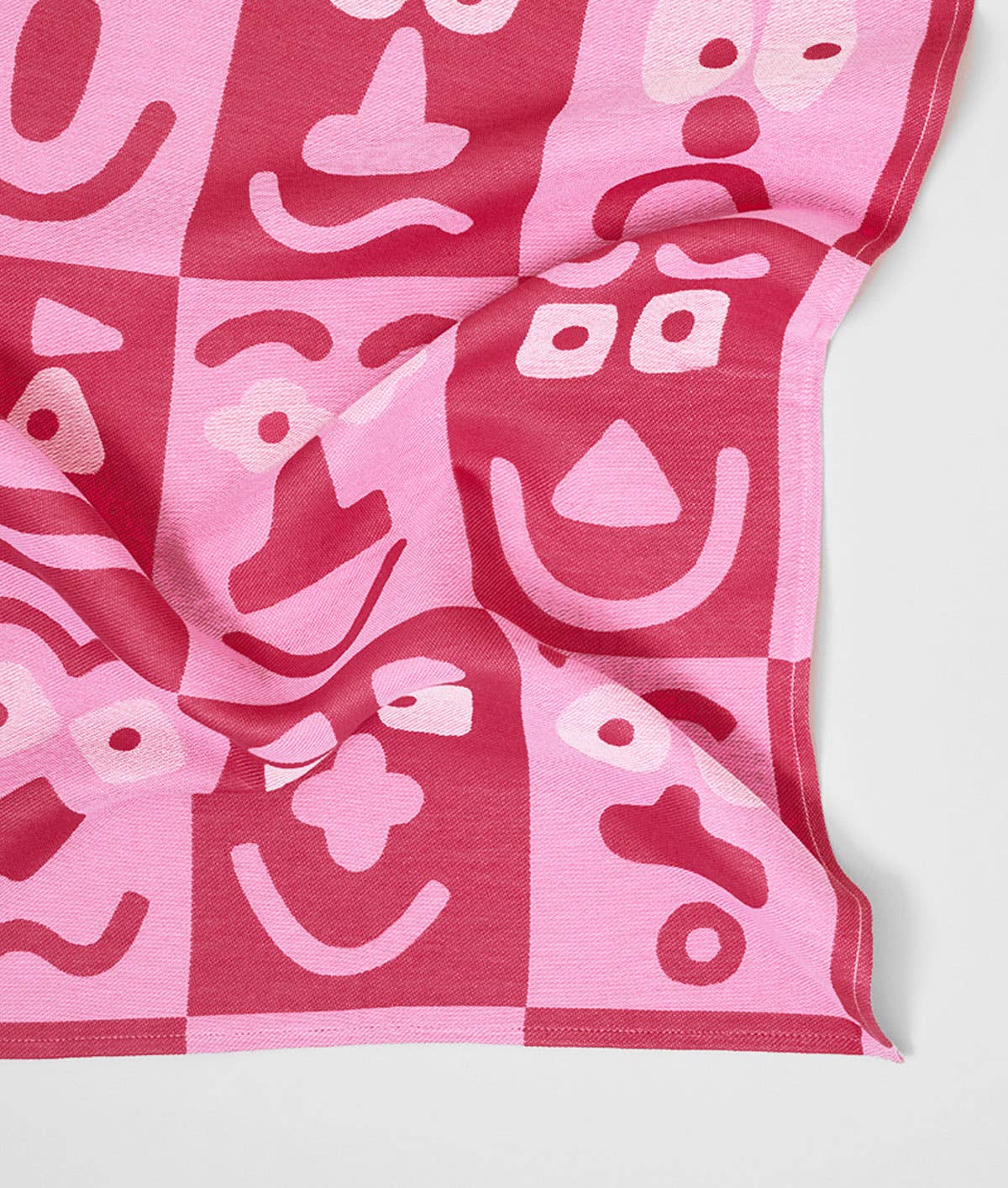 Wrap - FACES Geschirrtuch (50 × 70 cm) • Pink/Maroon - ROSA ECK
