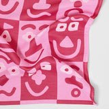 Wrap - FACES Geschirrtuch (50 × 70 cm) • Pink/Maroon - ROSA ECK