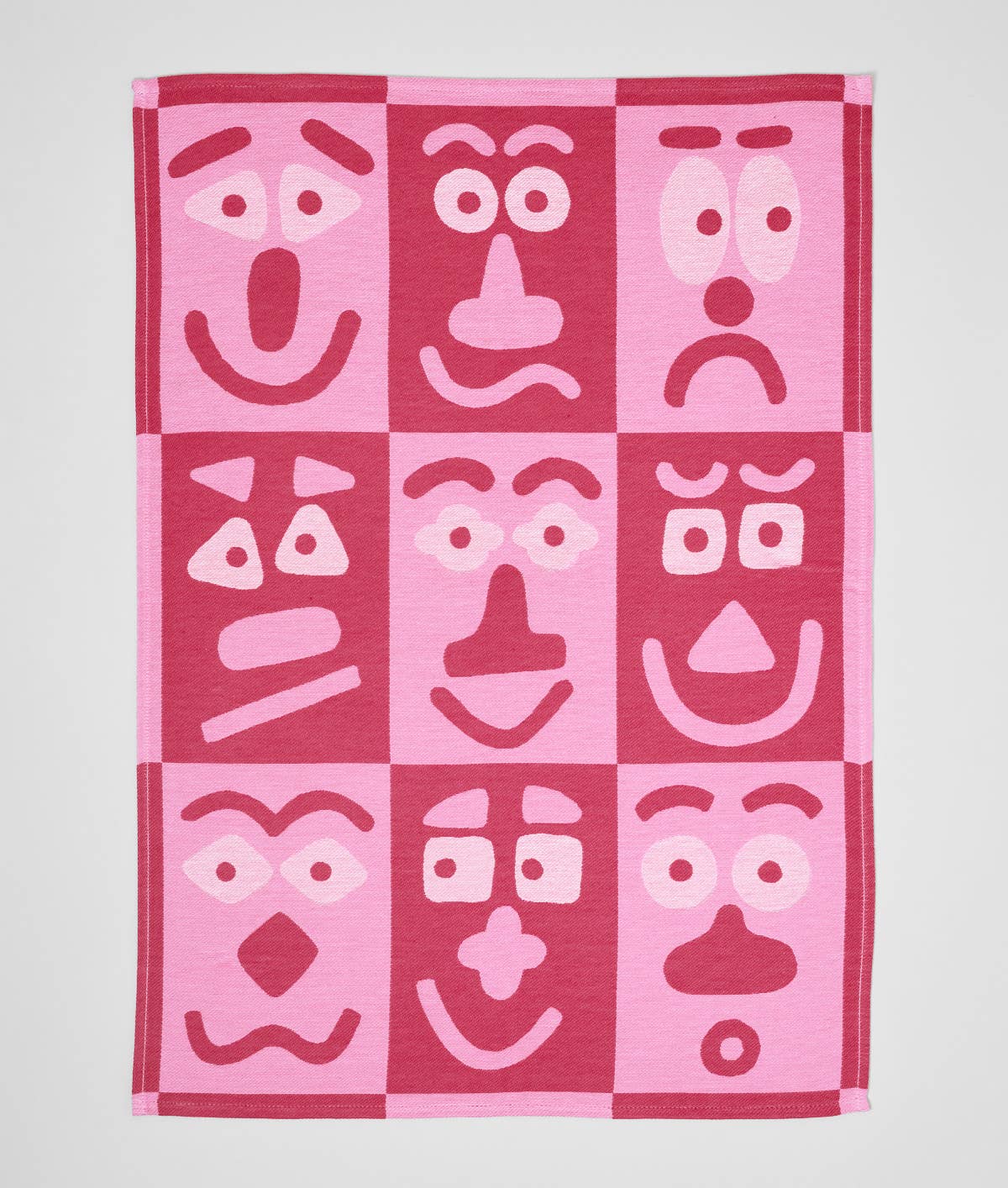Wrap - FACES Geschirrtuch (50 × 70 cm) • Pink/Maroon - ROSA ECK