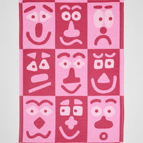 Wrap - FACES Geschirrtuch (50 × 70 cm) • Pink/Maroon - ROSA ECK