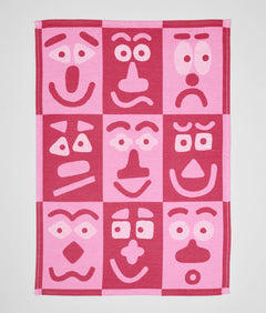 Wrap - FACES Geschirrtuch (50 × 70 cm) • Pink/Maroon - ROSA ECK