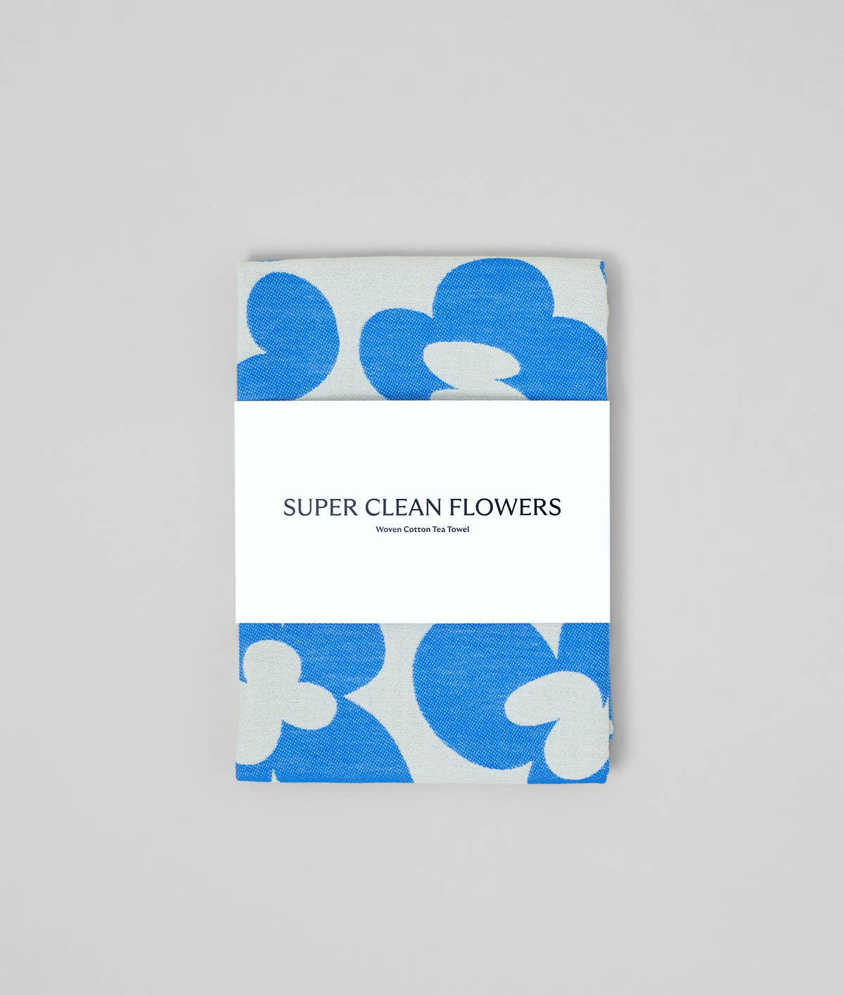 Wrap - FLOWERS AND SQUIGGLES Geschirrtuch (50 × 70 cm) • Blue/Natural - ROSA ECK