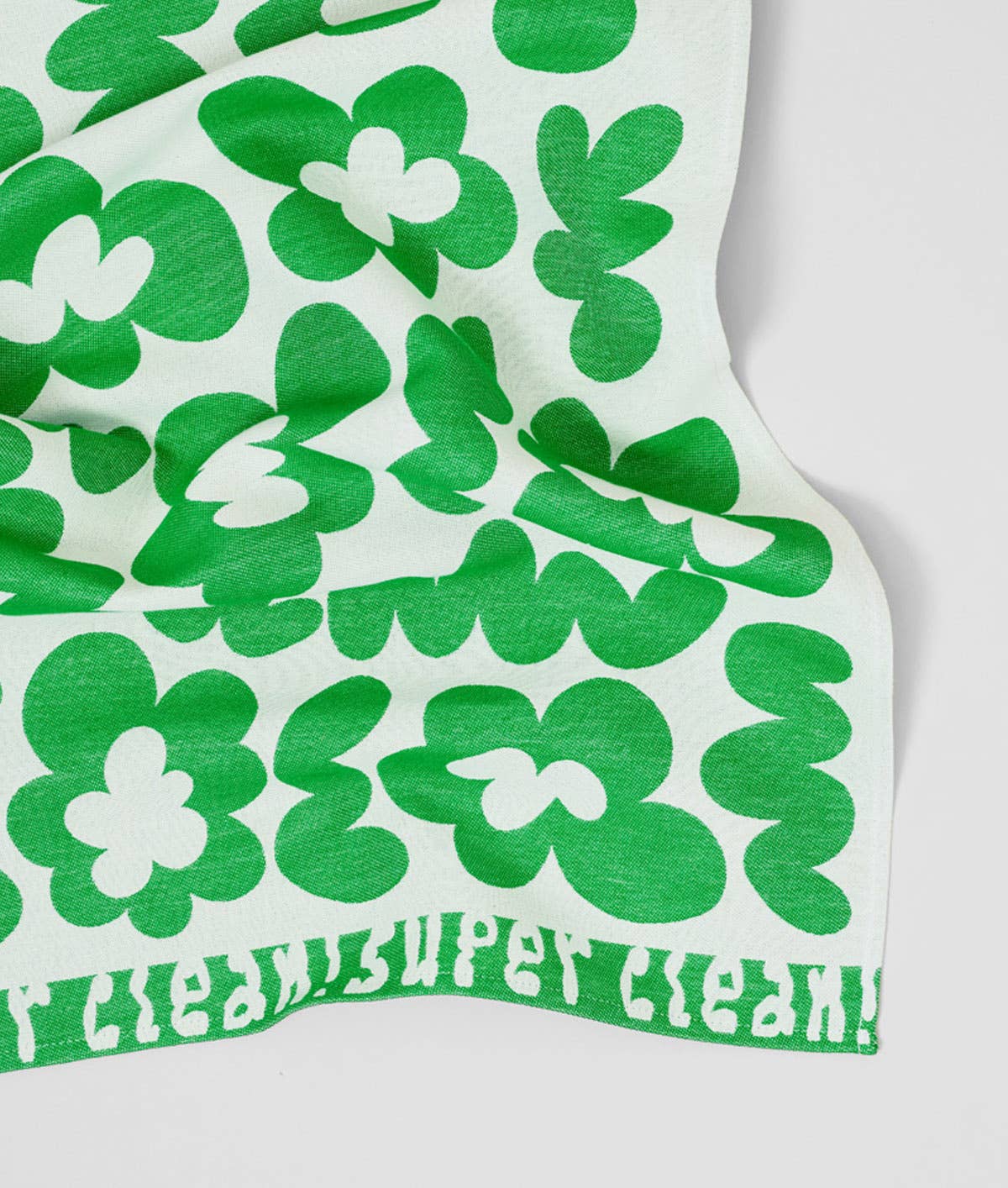 Wrap - FLOWERS AND SQUIGGLES Geschirrtuch (50 × 70 cm) • Green/Natural - ROSA ECK