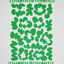 Wrap - FLOWERS AND SQUIGGLES Geschirrtuch (50 × 70 cm) • Green/Natural - ROSA ECK