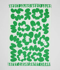 Wrap - FLOWERS AND SQUIGGLES Geschirrtuch (50 × 70 cm) • Green/Natural - ROSA ECK