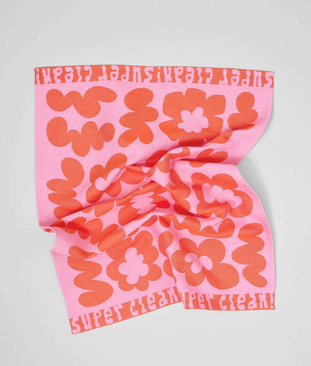 Wrap - FLOWERS AND SQUIGGLES Geschirrtuch (50 × 70 cm) • Pink/Warm Red - ROSA ECK