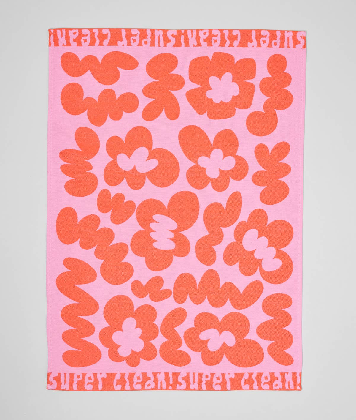 Wrap - FLOWERS AND SQUIGGLES Geschirrtuch (50 × 70 cm) • Pink/Warm Red - ROSA ECK