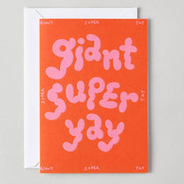 Wrap - GIANT SUPER YAY Grußkarte mit Prägung - Grußkarte - ROSA ECK Concept Store