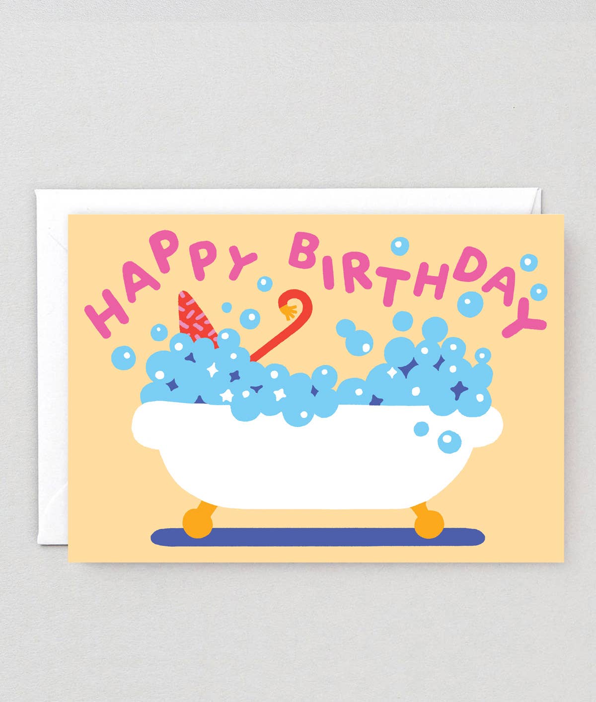 Wrap - HAPPY BIRTHDAY BUBBLE BATH Grußkarte zum Geburtstag - ROSA ECK