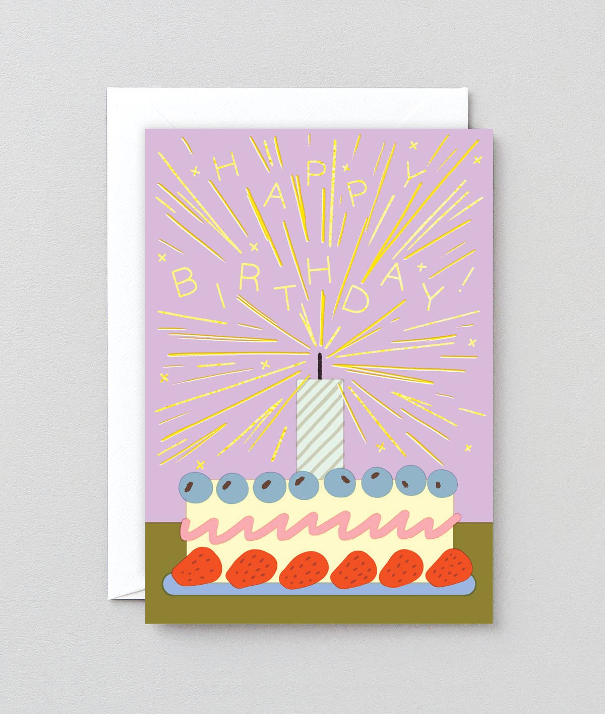 Wrap - HAPPY BIRTHDAY SPARKLER Grußkarte zum Geburtstag - ROSA ECK