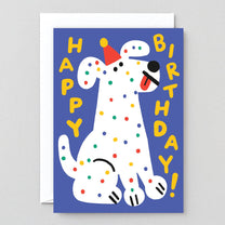 Wrap - HAPPY BIRTHDAY SPOTTY DOG Grußkarte zum Geburtstag - ROSA ECK